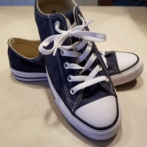 Navy Blue & White Converse Shoes